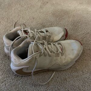 Nike White and Red Athletic Shoes